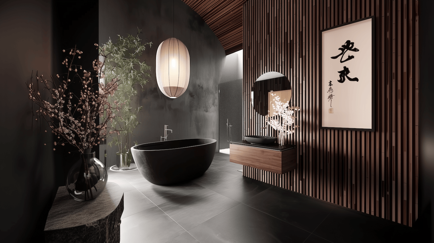 atelier-xvi-japandi-zen-salle-de-bain-baignoire-pierre-noire-lames-bois-b Atelier Xvi Japandi Zen Salle De Bain Baignoire Pierre Noire Lames Bois