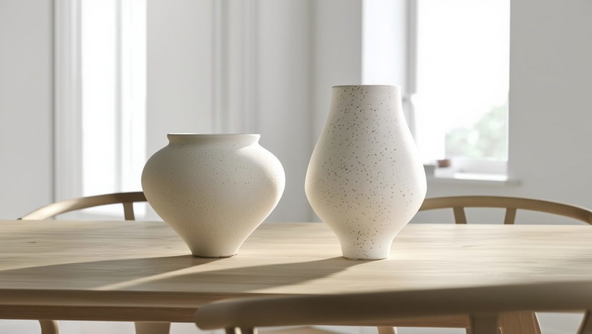 Sayo Duo — Vases / Blanc moucheté