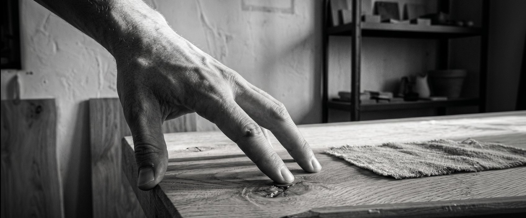 Atelier XVI, manifeste : main qui choisit posée sur le bois