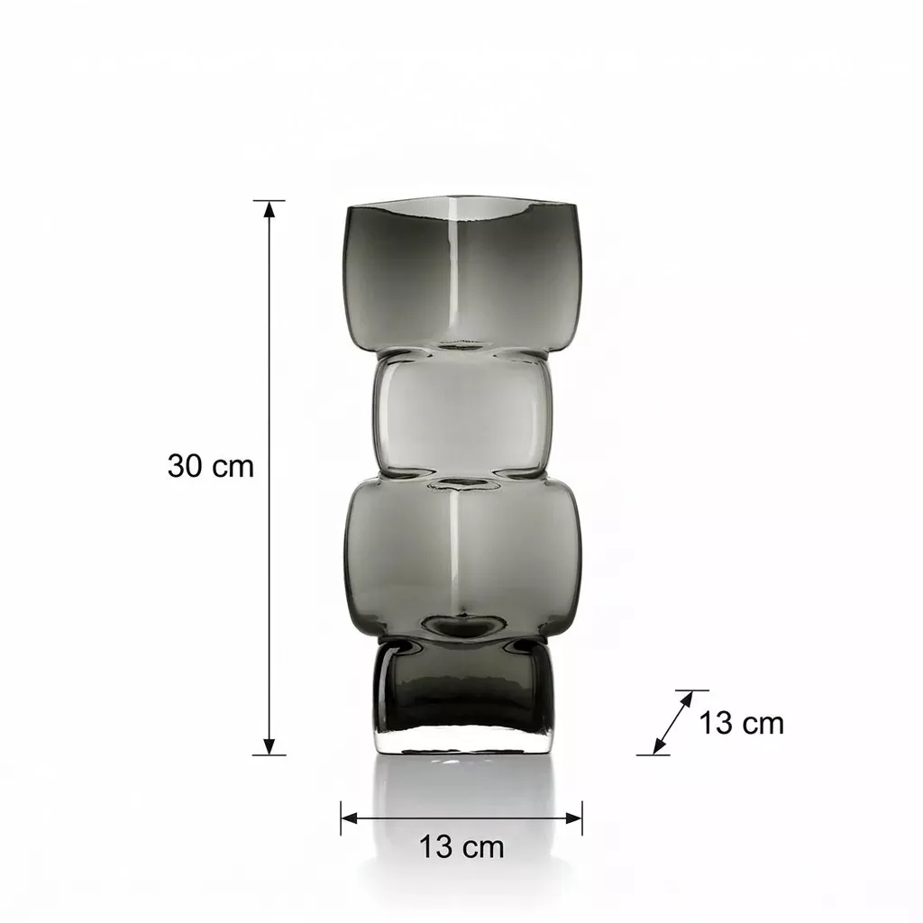 Schéma technique du vase trois cubes avec cotes : Longueur 11 cm, Largeur 11 cm, Hauteur 30 cm